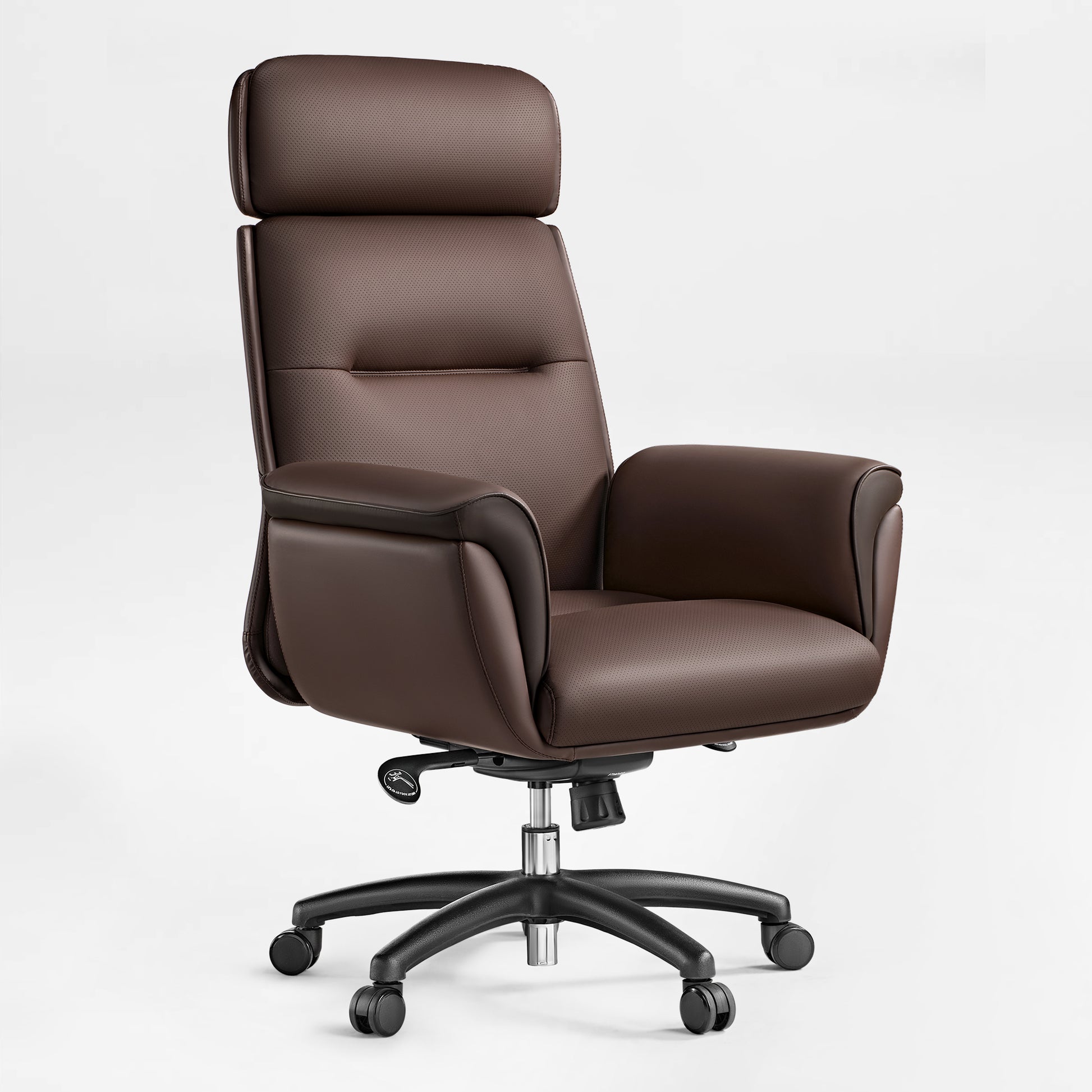 Royal Executive Office Chair - Brown Microfiber Leather, Ergonomic Design and Comfort Features.