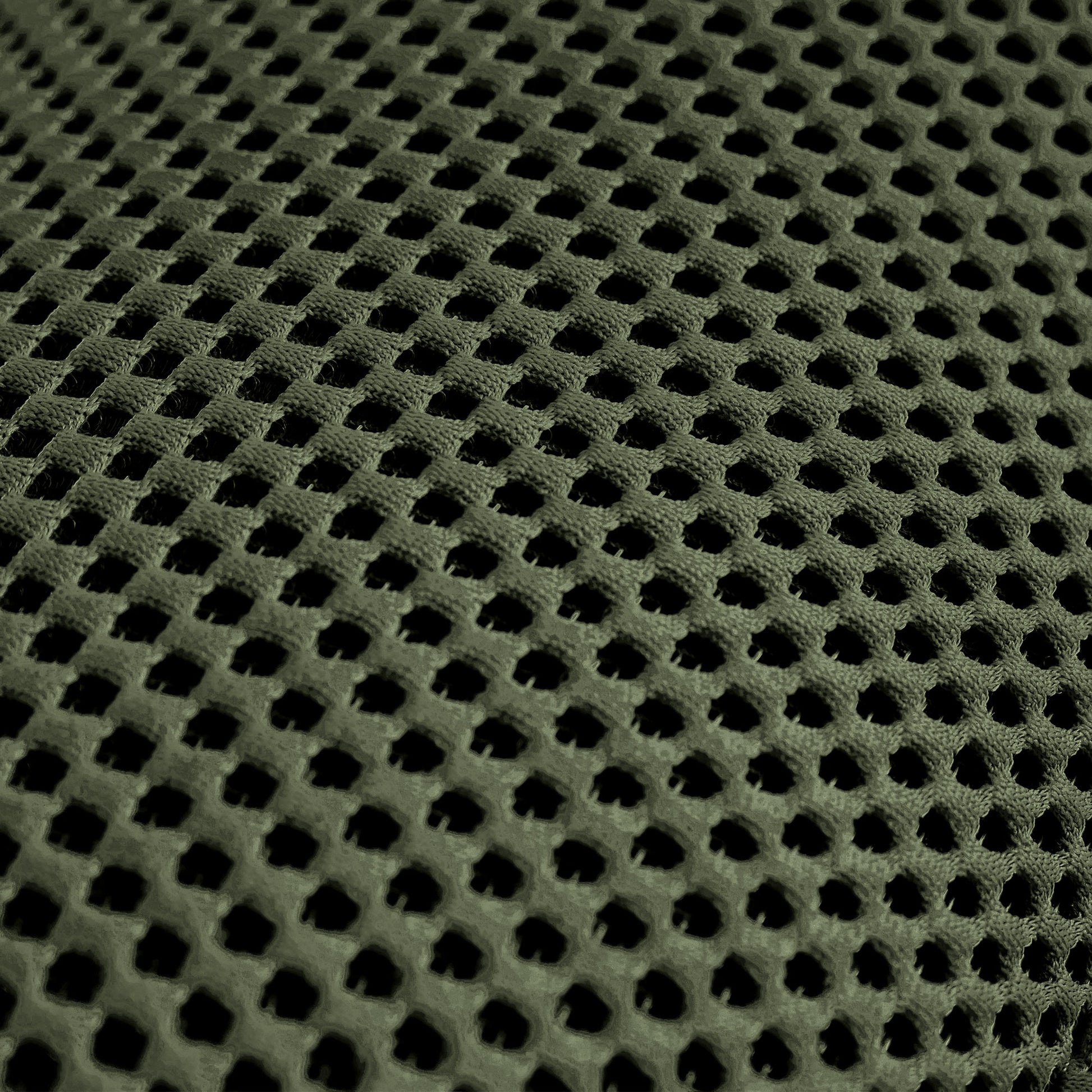 Vero Power Sleeper Sofa Detail: Olive Green Techno 3D Mesh Fabric for Breathable Comfort.