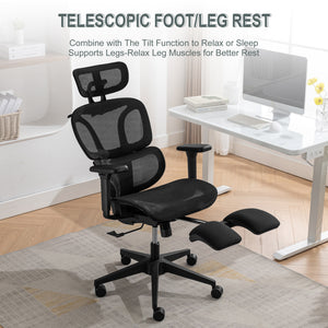 Eureka Ergonomic Ergonomic Office Chair with Footrest,Black