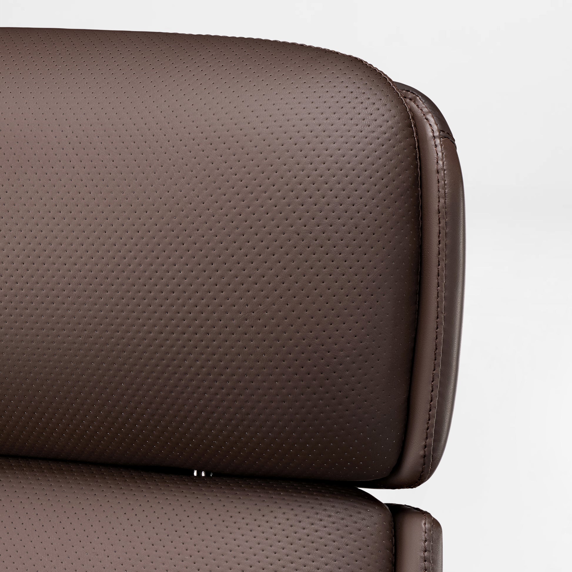 Royal Executive Office Chair Brown Perforated Microfiber Leather Backrest, Breathable Design and Refined Stitching.