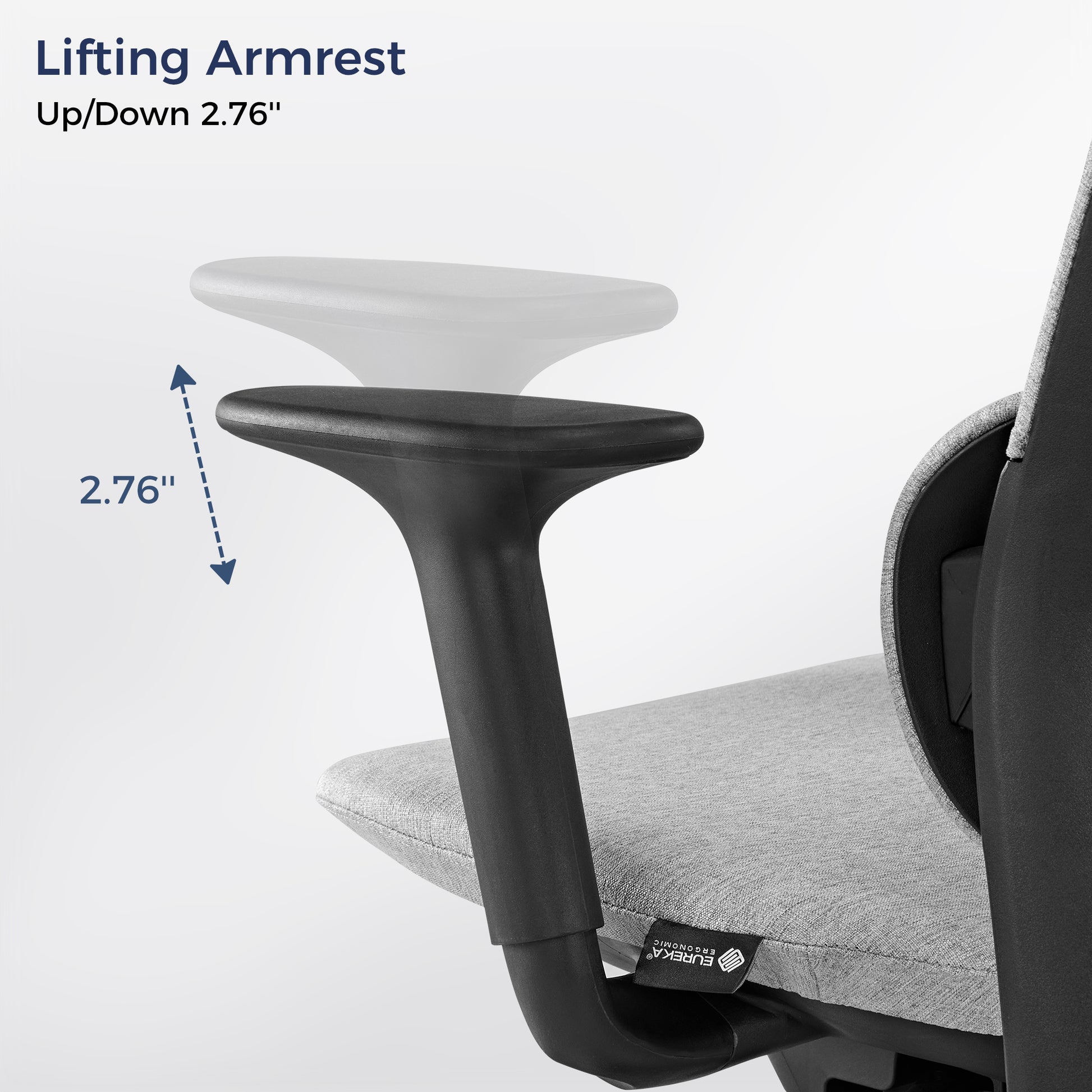 Skylar Modern Mesh Office Chair With Lifting Armrest Adjustable Up/Down By 2.76 Inches for Ergonomic Comfort.