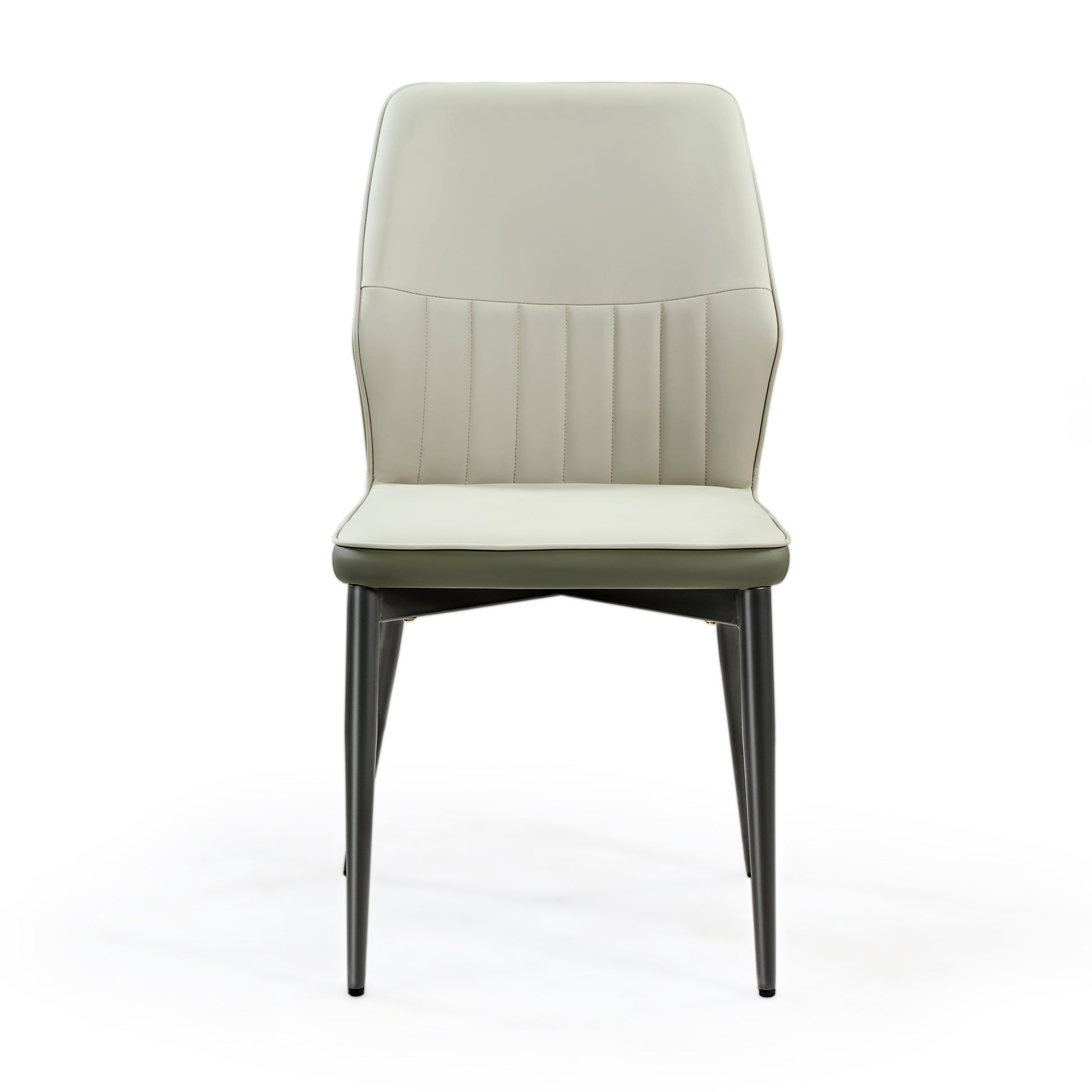 Ember Dining Chair, Cream Seat With Bottle Green Accents, Black Legs. Modern Design for Contemporary Dining Spaces.