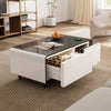41" Smart Coffee Table with Fridge - White