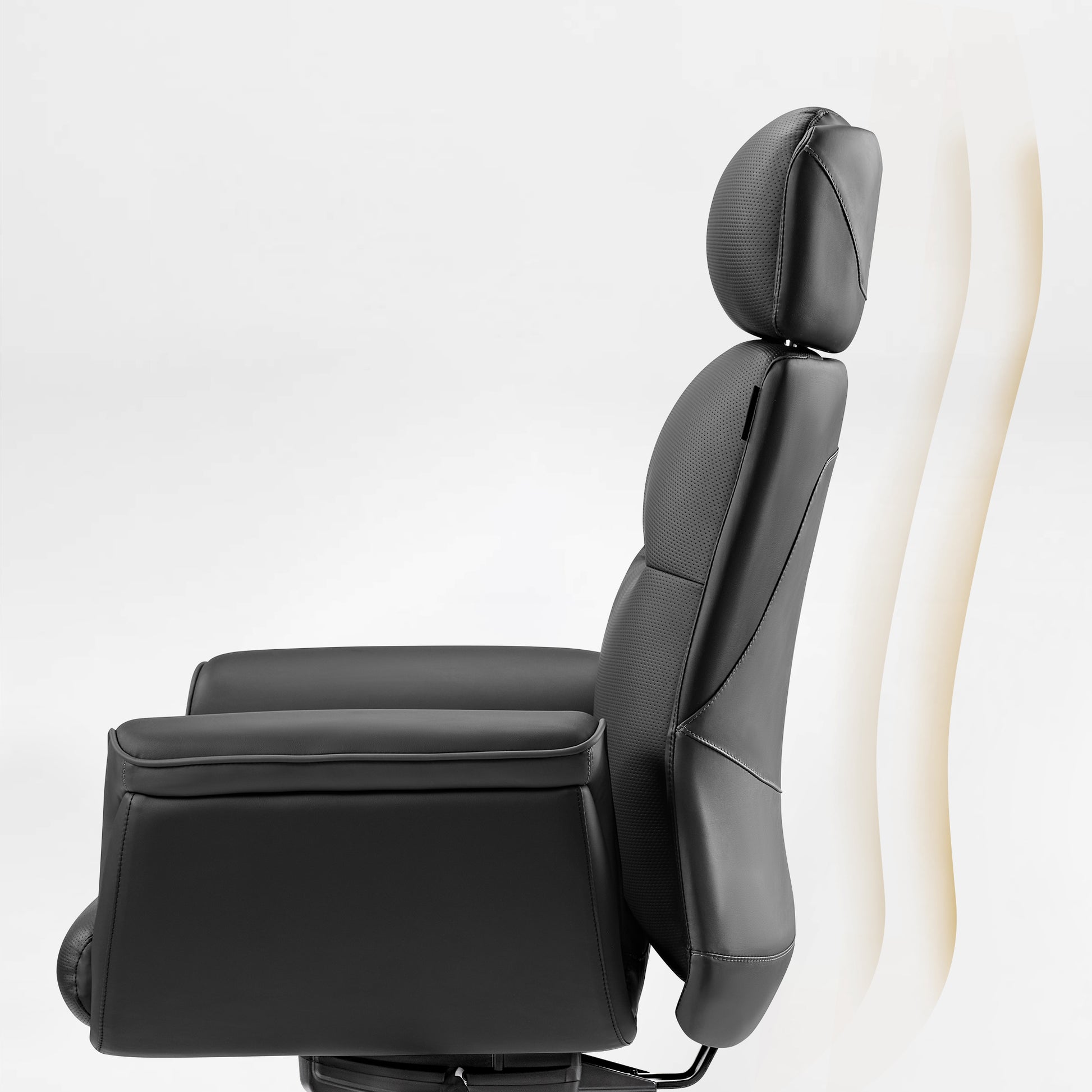 Royal Executive Office Chair Black Microfiber Leather Frame, Ergonomic Design for Optimal Support.