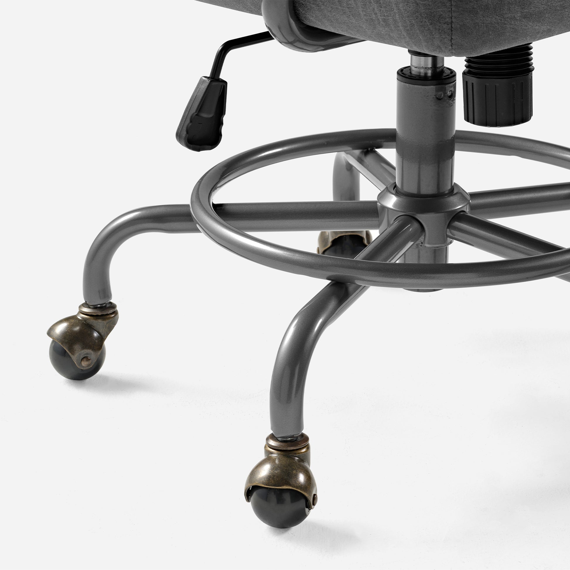 Cole Task Office Chair: Detailed View of Base With Rolling Casters, Ergonomic and Stylish Design.