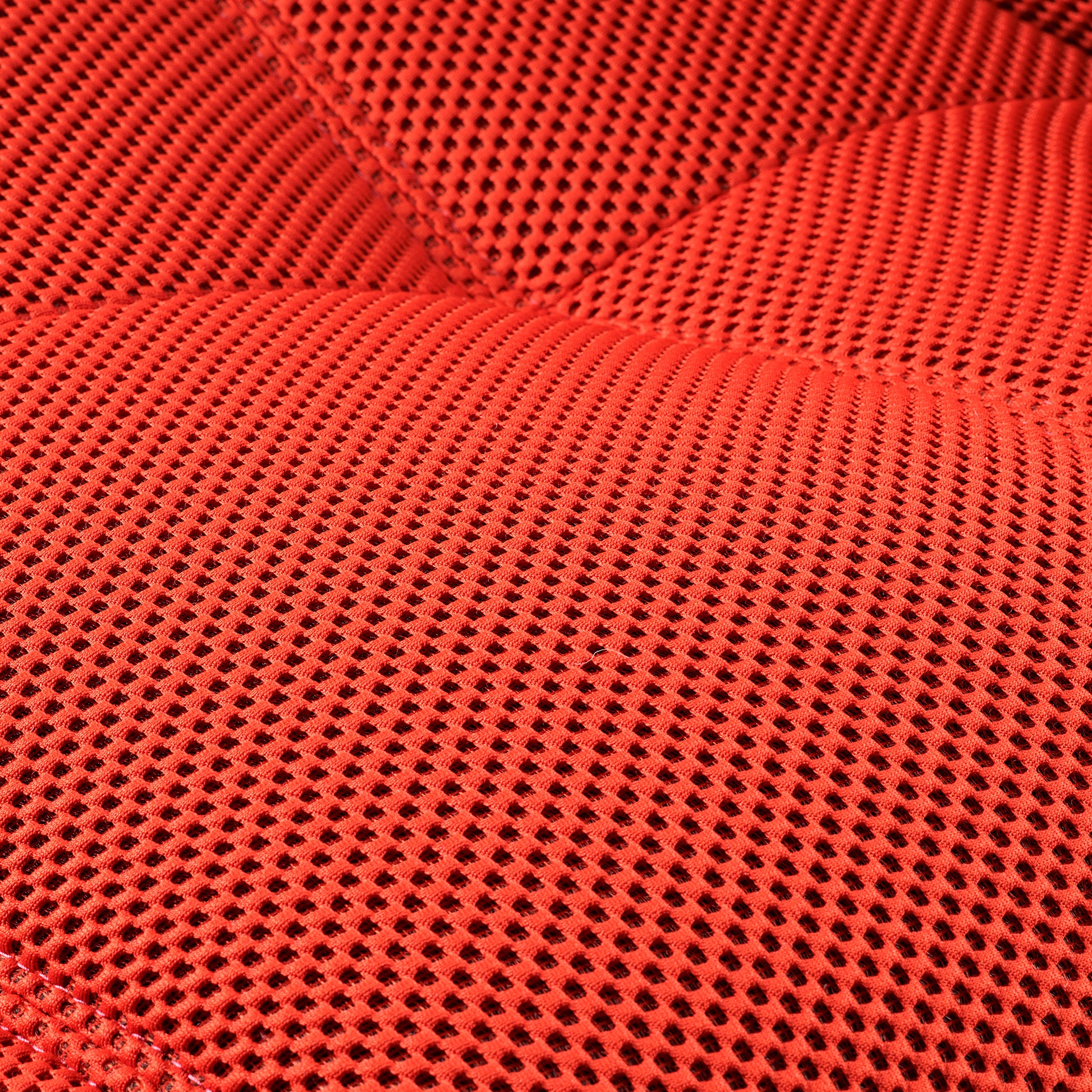Red Techno 3D Fabric Detail On Linx Power Glider Recliner Backrest, Breathable and Ergonomic Design.