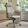 Aric, Faux Leather Executive Office Chair - Off-White
