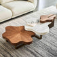 63" Cloud Shape Solid Wood Coffee Table Set