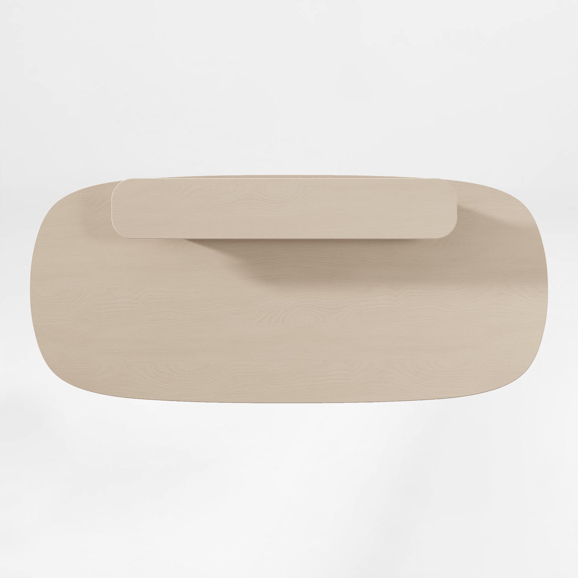 Eureka Ergonomic Opal Oval Executive Standing Desk, Light Beige Finish - Top View.