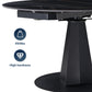 53 inch Round Extending Dining Table with Black Base, Carbon Steel Table Legs, black, supports 450 lbs