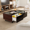 51" Smart Coffee Table with Fridge and Bluetooth Speakers - Walnut