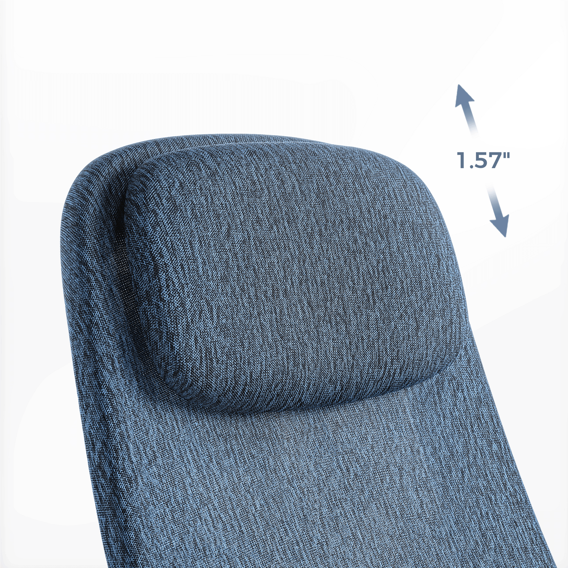 Skylar-Lite Duo Hue Ergonomic Office Chair Headrest Detail: Blue Woven Fabric, Adjustable Height 1.57 Inch.