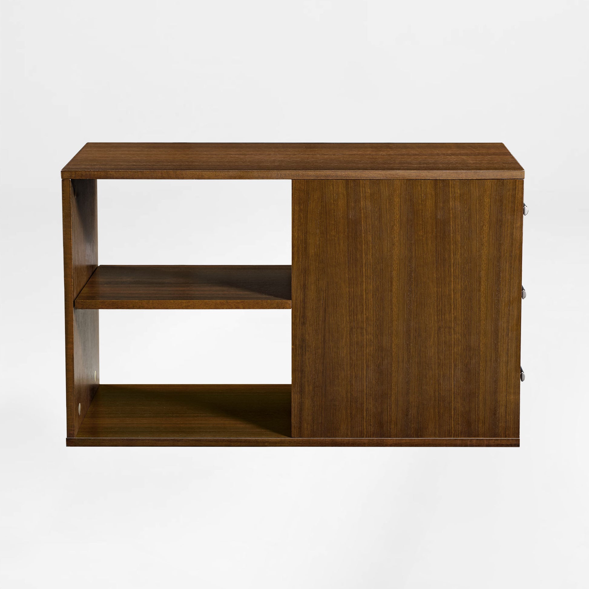 Zen Pro Executive Desk Wooden Cabinet, Brown Wood Grain Finish, Office Storage Unit.