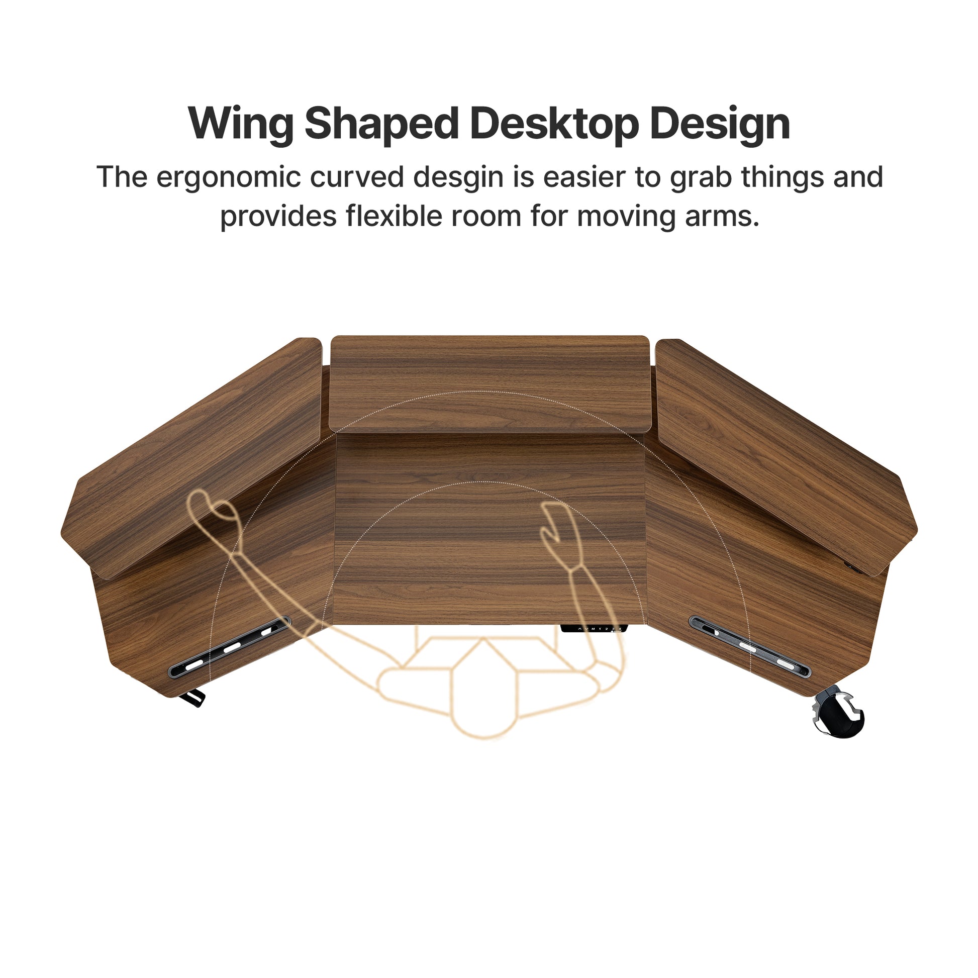 Eureka Ergonomic Wing-Shaped Standing Desk, Providing Ample Space and Ergonomic Design.