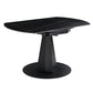 53 inch Round Extending Dining Table with Black Base, Table Collapsed Product Image