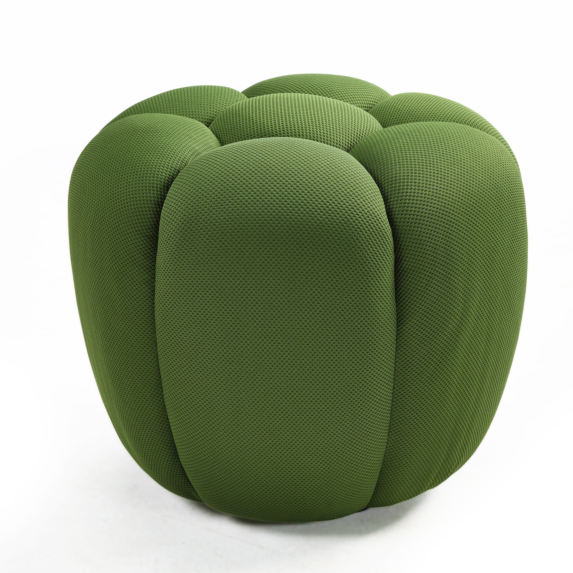 Green Luca Ottoman. Featuring Unique Floral Design With Durable Linen Blend Fabric, Perfect for Living Room.