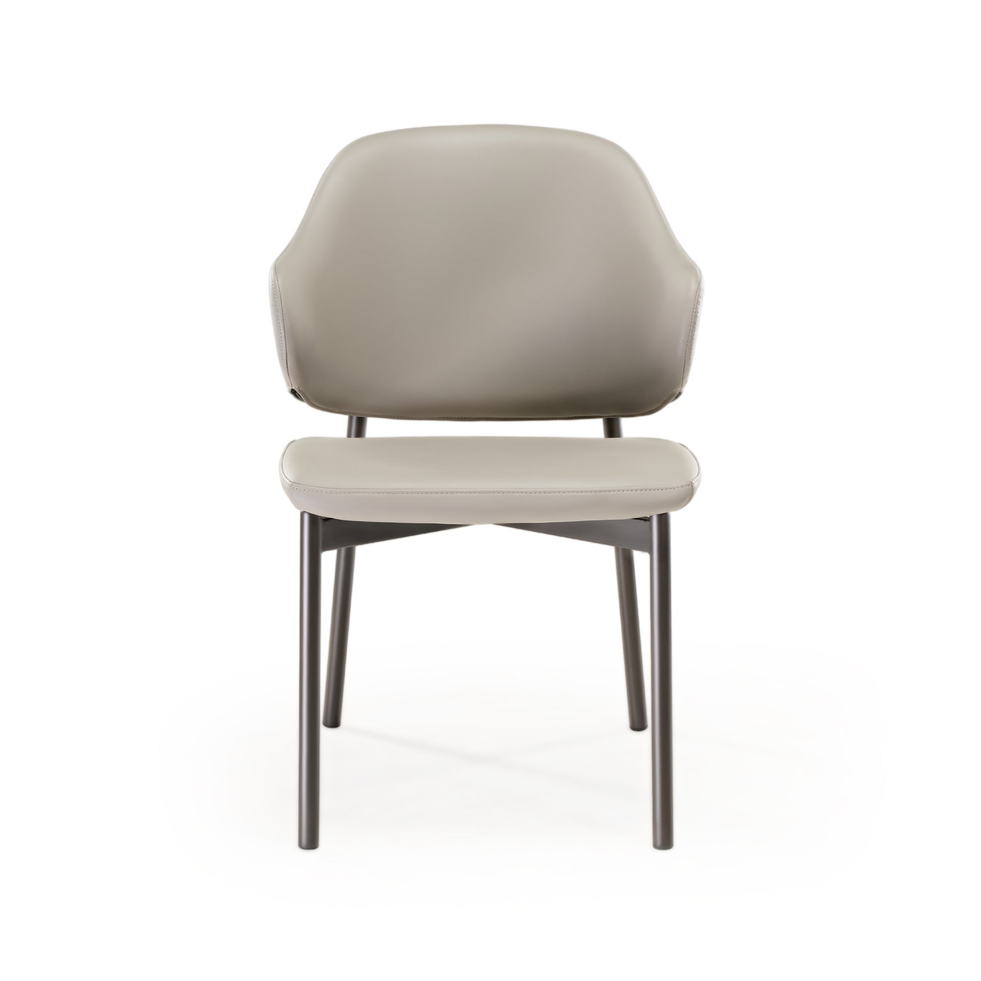 Noble Gray Upholstered Dining Side Chair With Metal Legs, Perfect for Modern Dining Spaces.