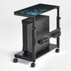 Mobile Height Adjustable CPU Cart - Black (Frosted Glass )