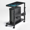 Mobile Height Adjustable CPU Cart - Black (Frosted Glass )