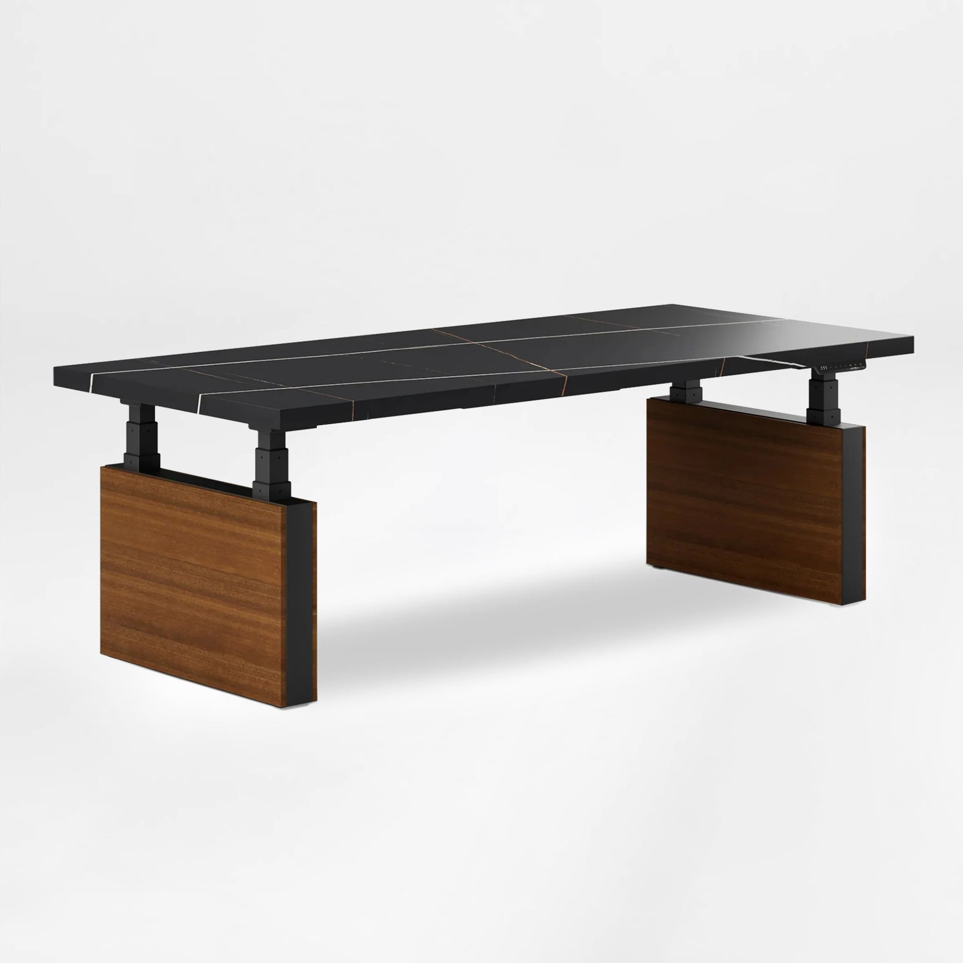 Eureka Ergonomic Zen Pro Executive Standing Desk With Black Sintered Stone Top.
