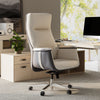 Royal II, Executive Leather Office Chair - Beige Gray