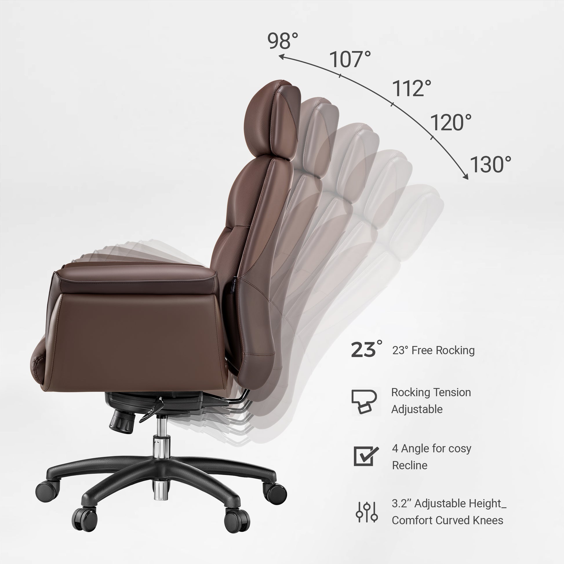 Royal Executive Office Chair - Adjustable Recline and Rocking Features.