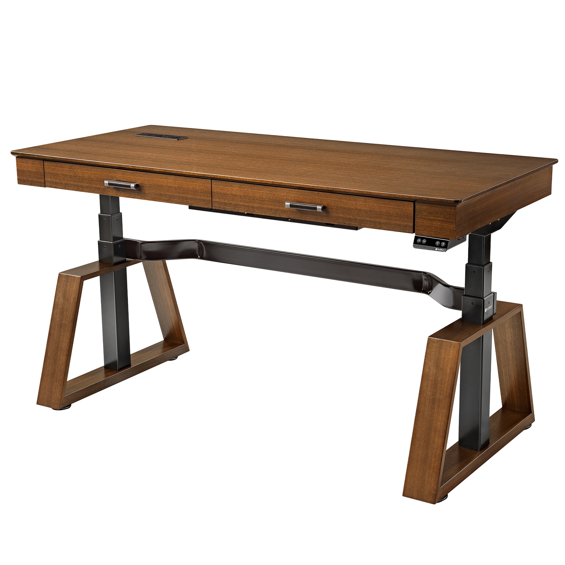 Eureka Ergonomic Ark Executive Standing Desk - Walnut, Height Adjustable Desk With Drawers.
