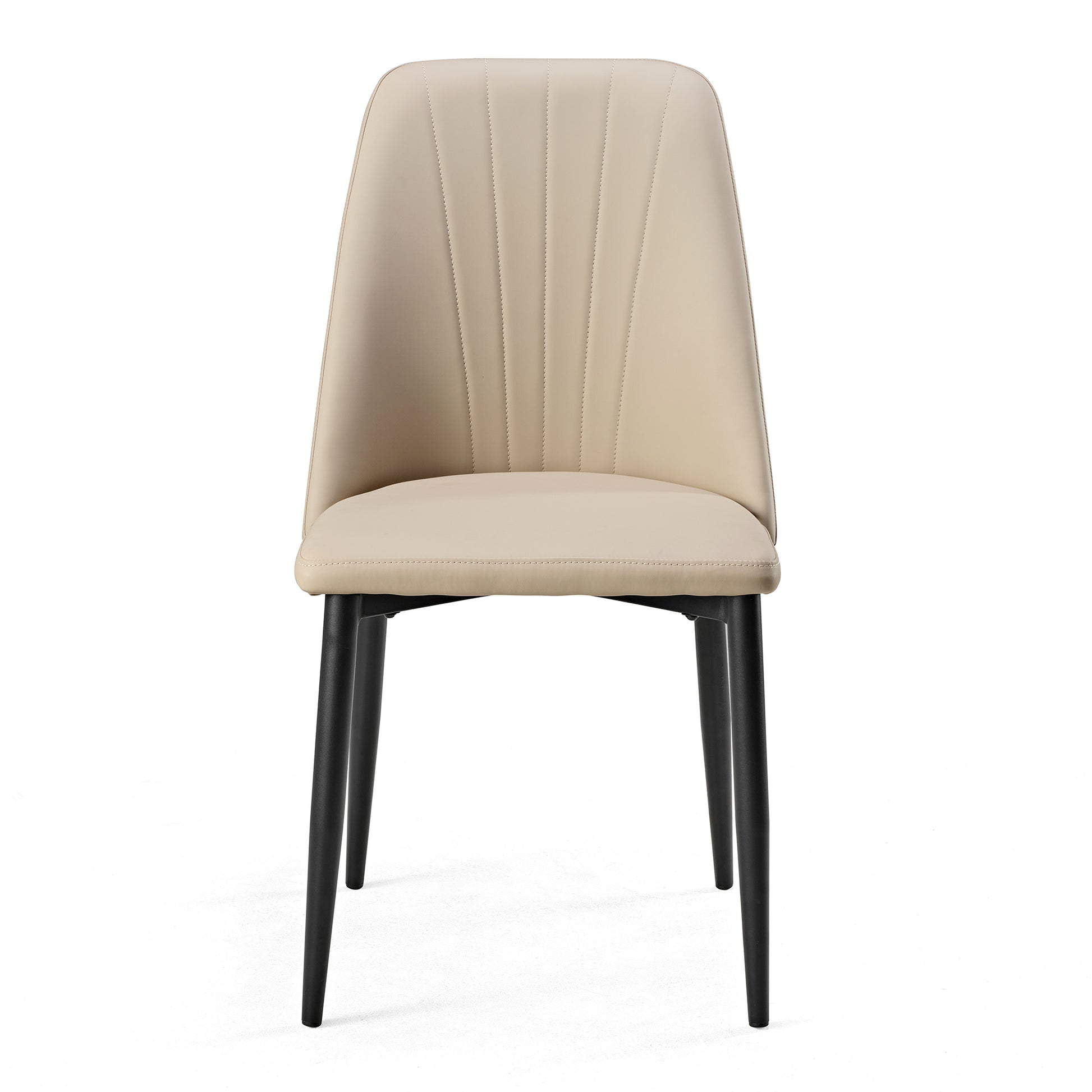 Off-White Chester Dining Chair With Black Legs, Modern Dining Room Furniture, Set of 2.