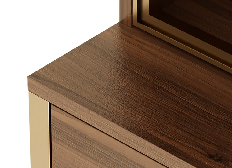 Ark Executive Series, 72 Storage Cabinet Bookshelf with Doors, Walnut Finish