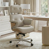 Mathias, Napa Leather Executive Office Chair - Off-White