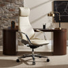 Serene Aaron, Genuine Leather Executive Office Chair - Off-White