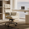 Mathias, Napa Leather Executive Office Chair - Off-White