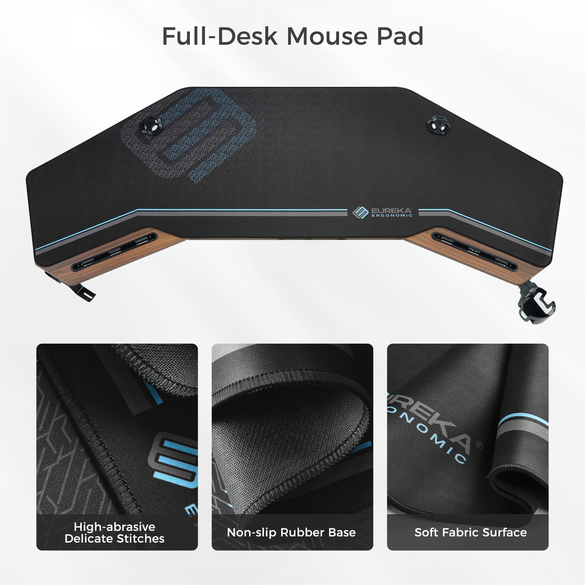 Eureka Ergonomic Full-Desk Mouse Pad With Soft Fabric Surface, Non-Slip Base, and Durable Stitching for Enhanced Desk Setup.