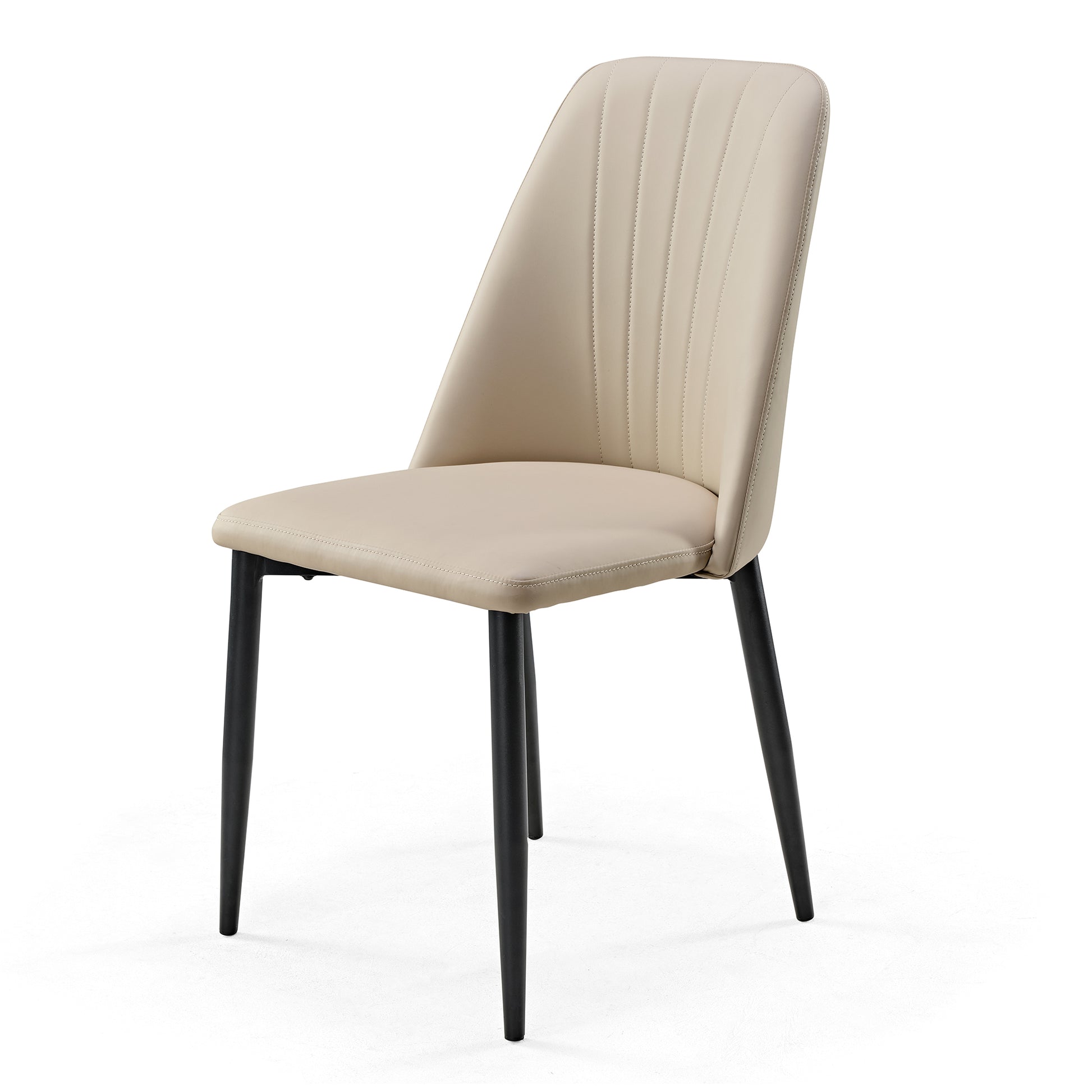 Off-White Chester Dining Chair With Black Legs, Modern Dining Room Furniture.