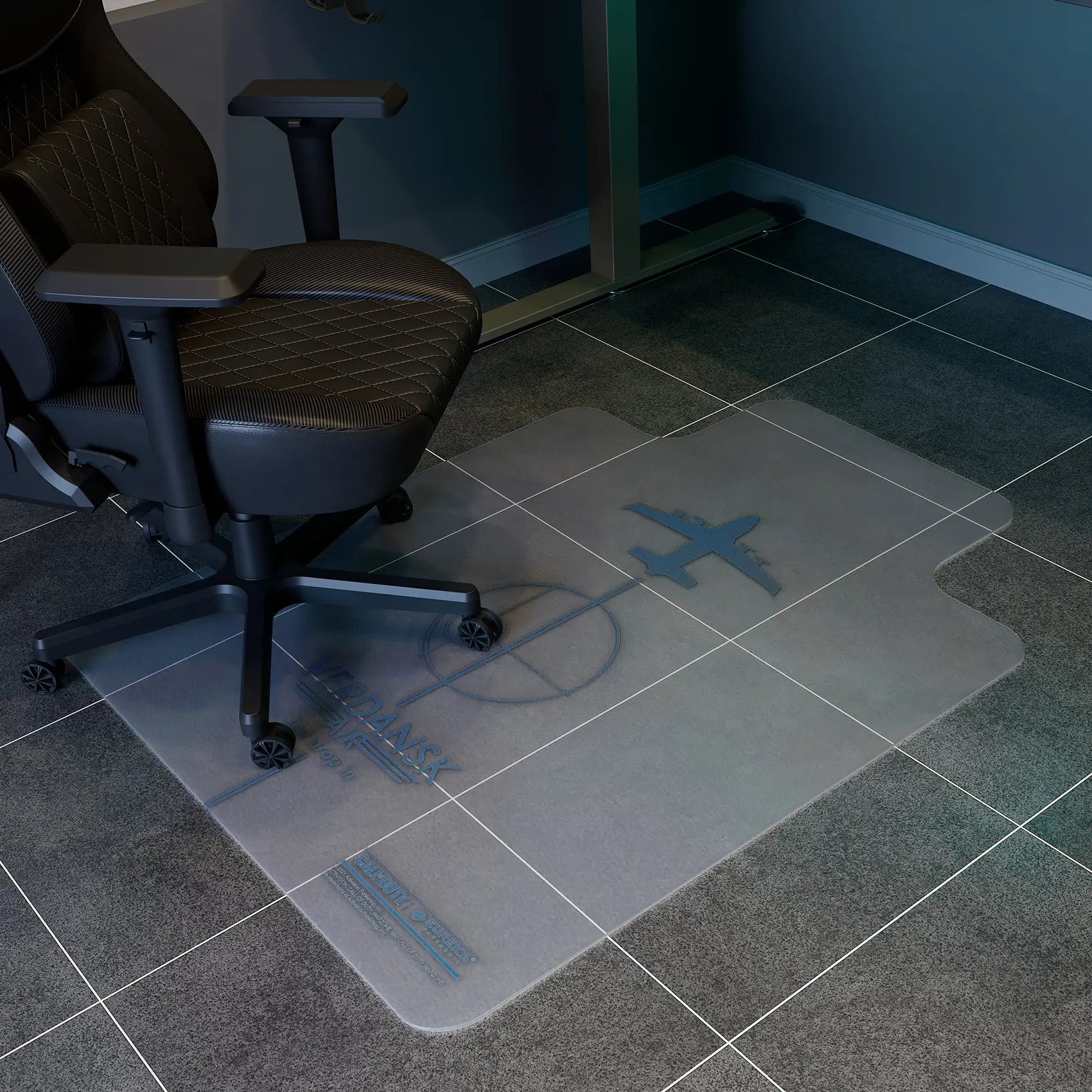 Call of Duty Warzone Verdansk Air Floor Mat By Eureka Ergonomic Under Gaming Chair.