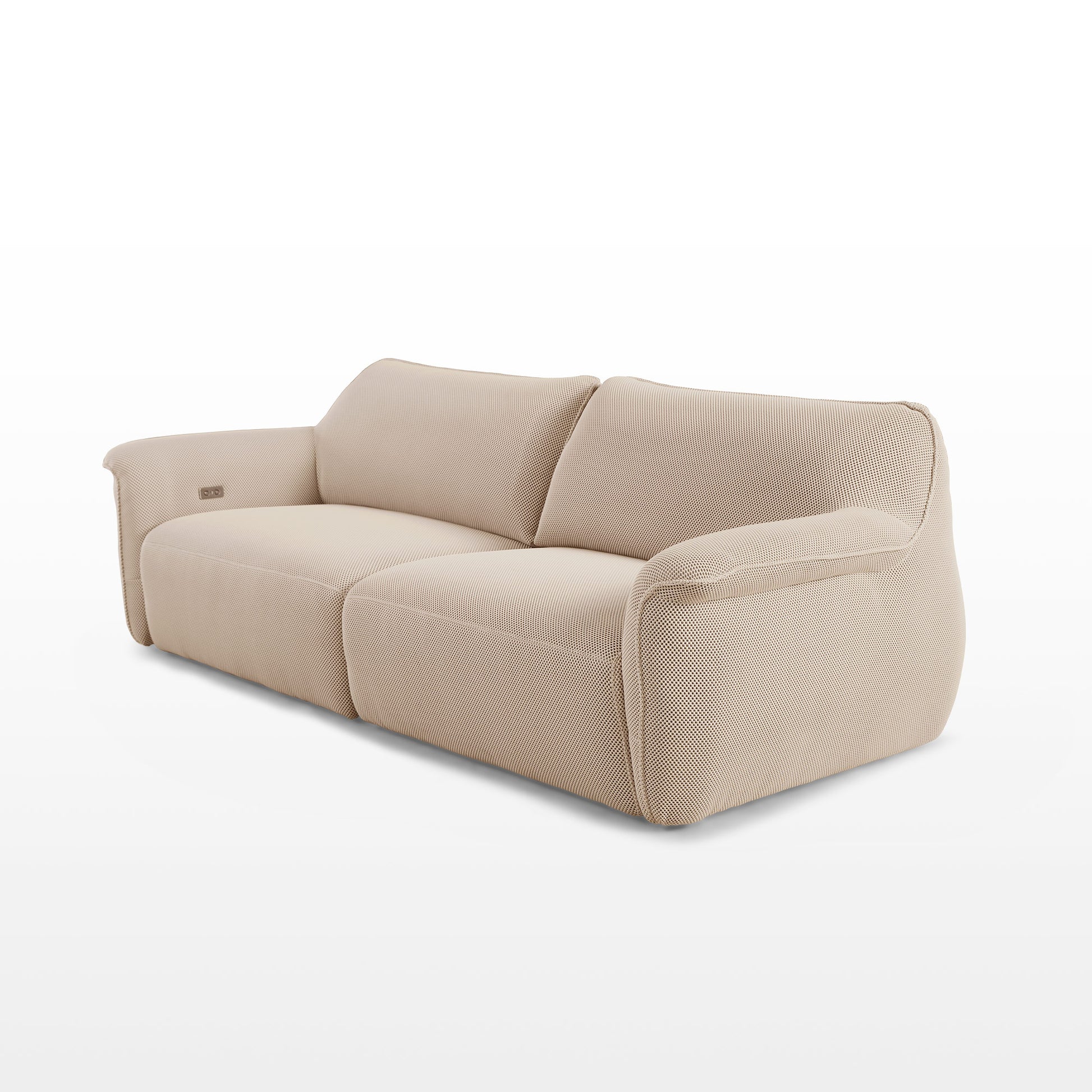 Vero Power Sleeper Sofa in Light Beige, Modular Design With Breathable Techno 3D Mesh Fabric.