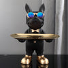 [Coming Soon] HD-14, 11.81''H, Bulldog Statue Storage Tray Ornament - Black