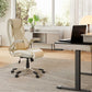 Galene, Home Office Chair, Off-White, Lifestyle Image on rug pictured with two drawer standing desk