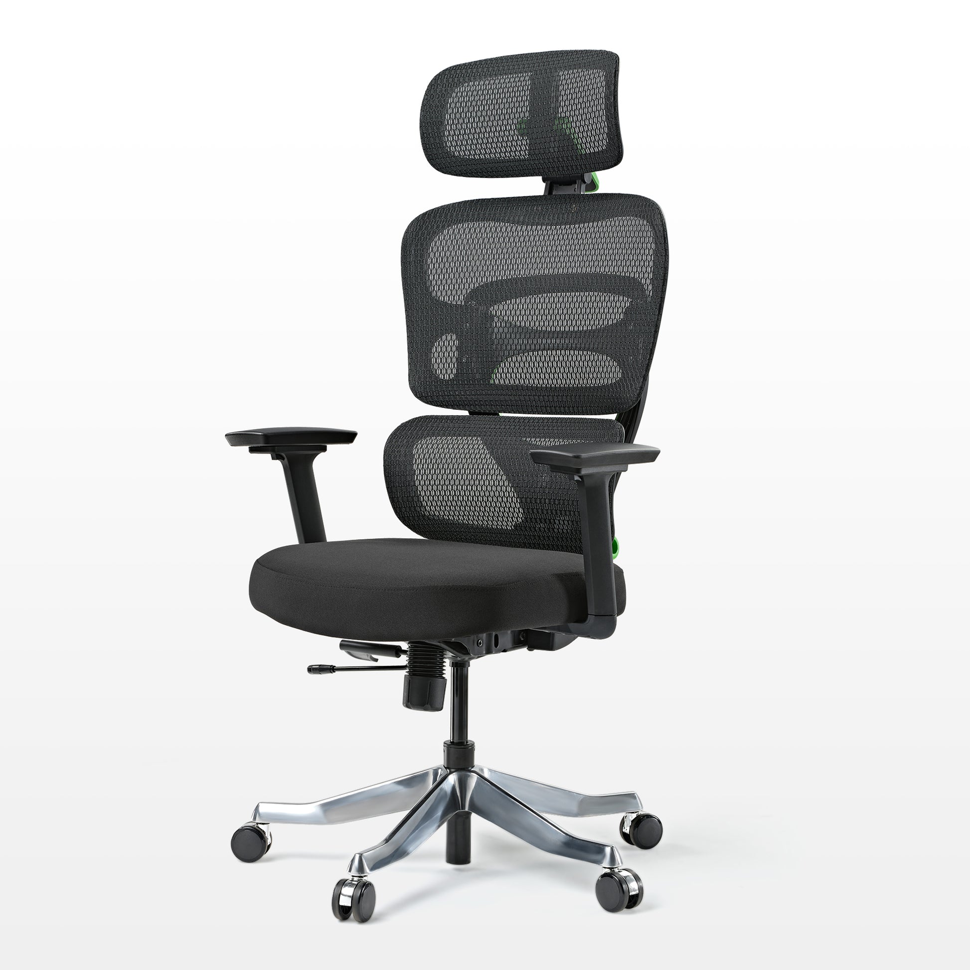 Axion Ergonomic Hybrid Chair, Black Mesh Back and Headrest, Adjustable, Ergonomic Gaming Chair.