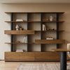 Ark 78" Bookshelf with Drawers and Display Shelves - Walnut