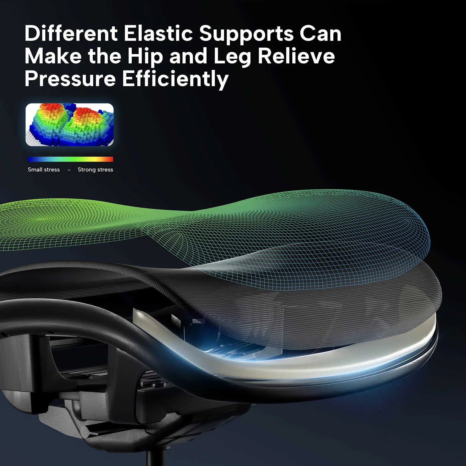 Eureka Ergonomic Typhon Gaming Chair - Elastic Support Design for Hip and Leg Pressure Relief, Ergonomic Design.
