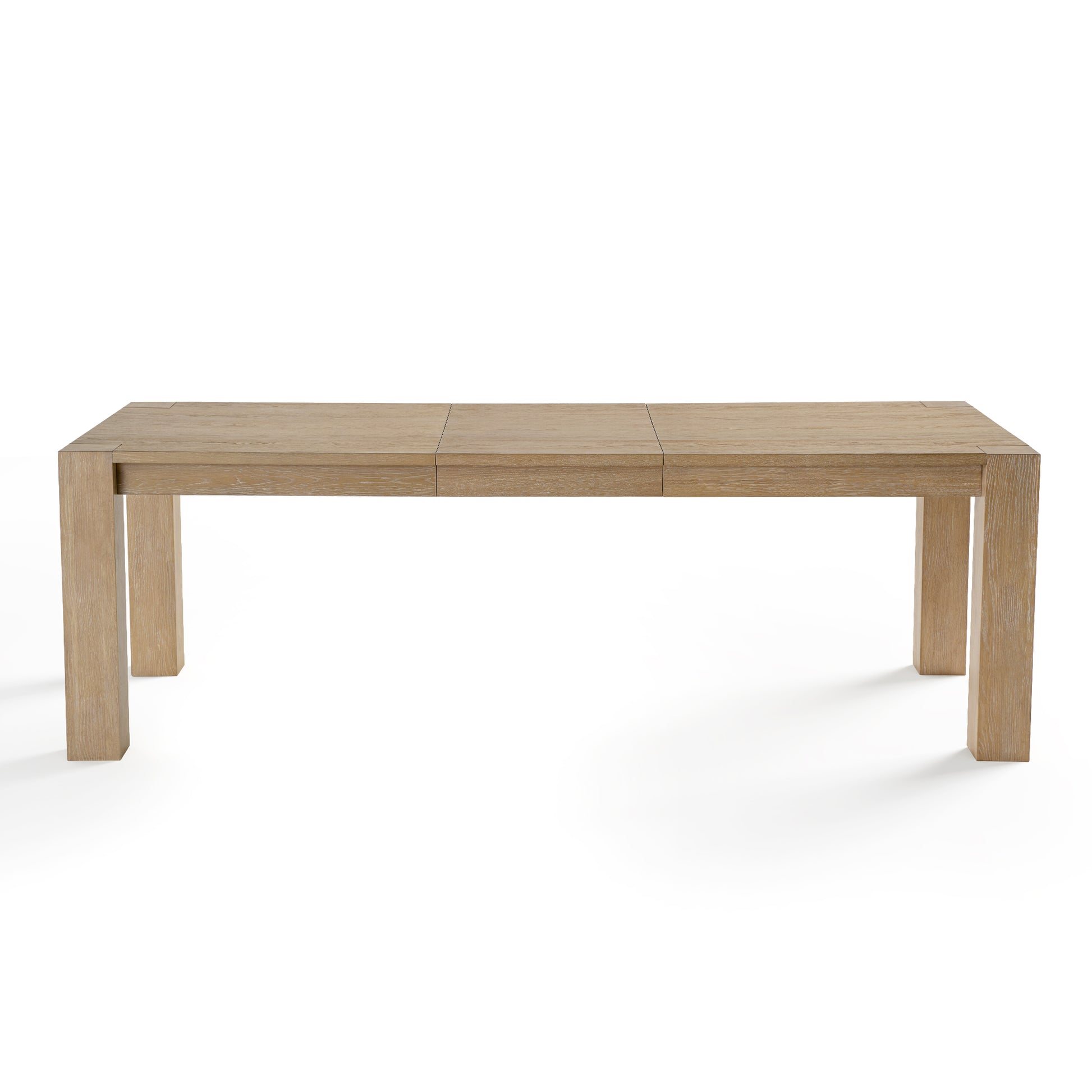 Edora Oak Extendable Dining Table in Light Oak Veneer, Minimalist Design, Extends for More Space in Modern Dining Room.