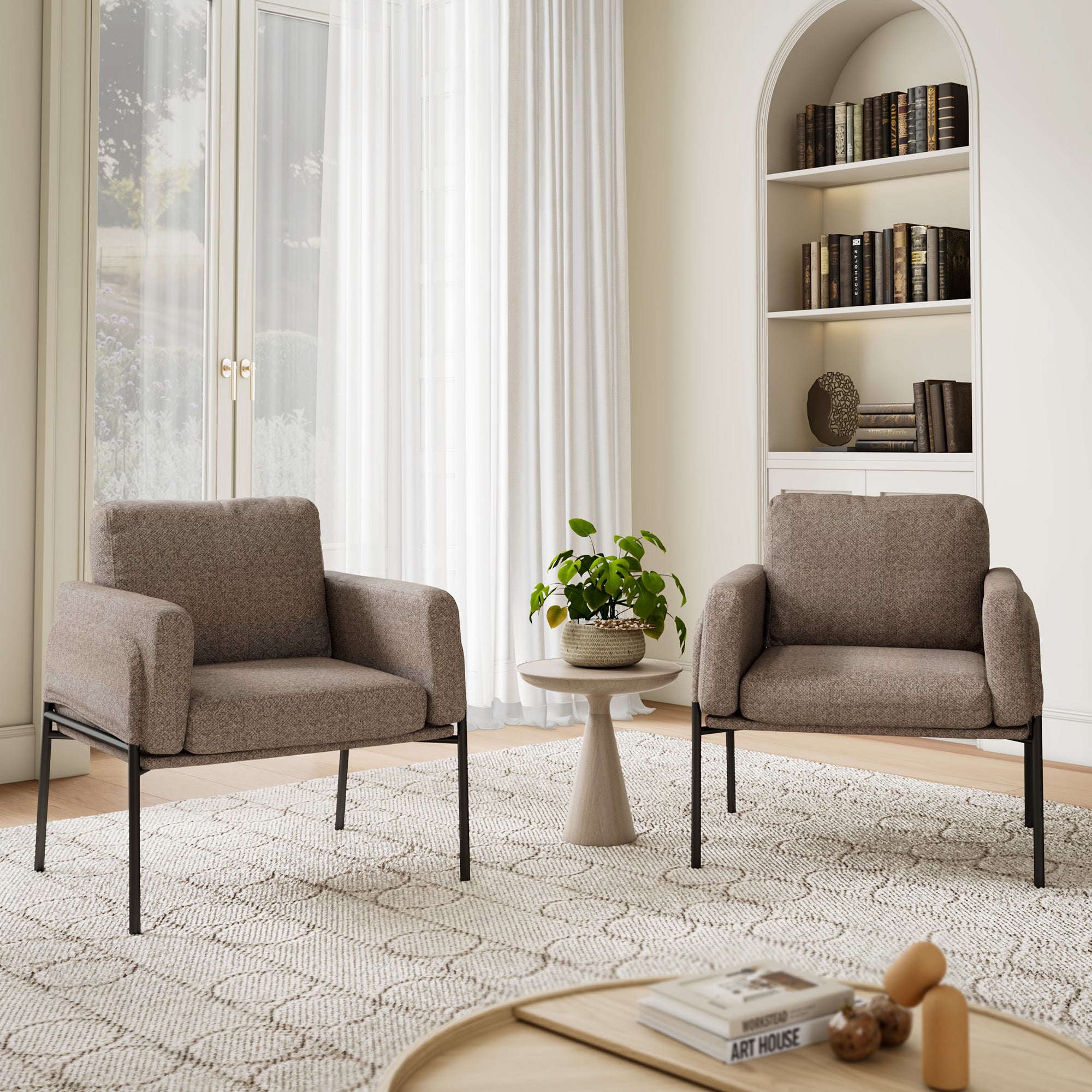 Eureka Ergonomic Comfort Lounge Dark Khaki Armchair For Living Room