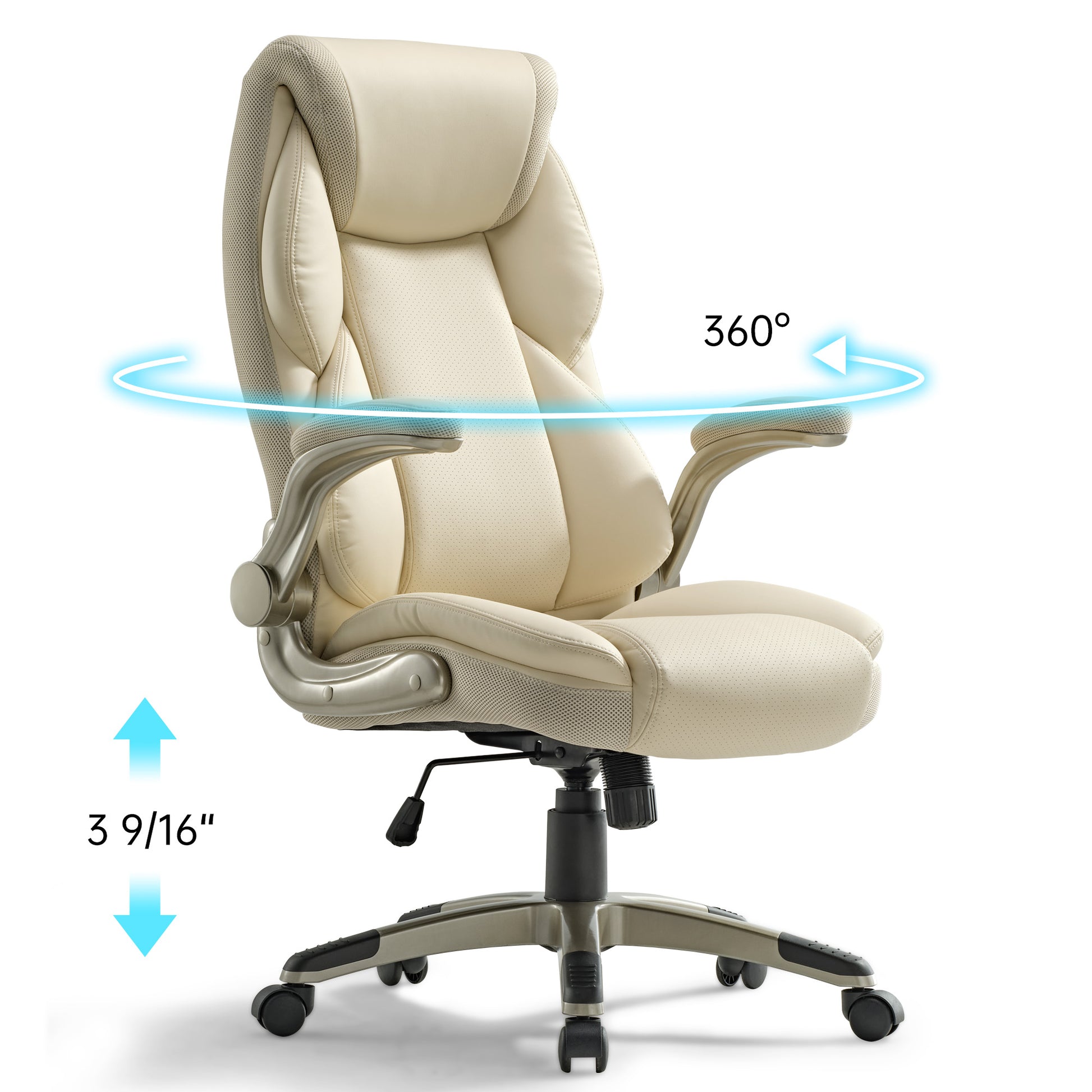 Galene, Home Office Chair, Off-White, 360 degree swivel