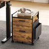 23" Rolling File Cabinet with Drawer - Rustic Brown