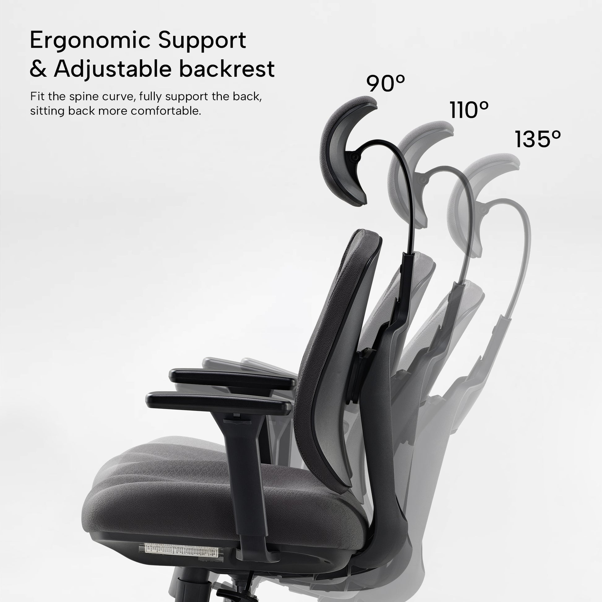 Flex Ergonomic Office Chair, Adjustable Backrest, Ergonomic Support for Comfortable Posture.