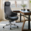 Serene Ella, Napa Leather Executive Chair - Black