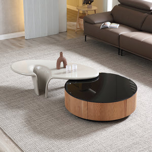 36" Round & Special-shaped Coffee Table with Side Table Set