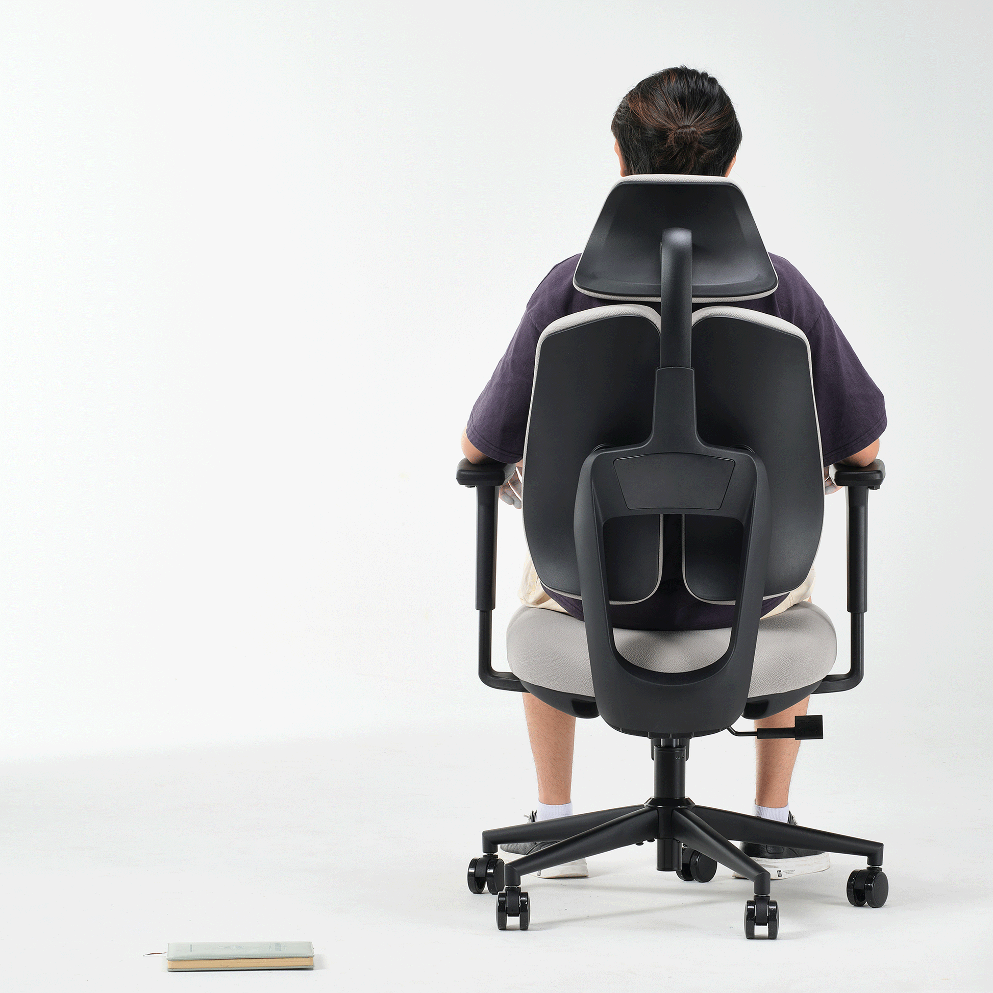 Flex Ergonomic Office Chair, Back View With Dual Backrests for Posture Support.