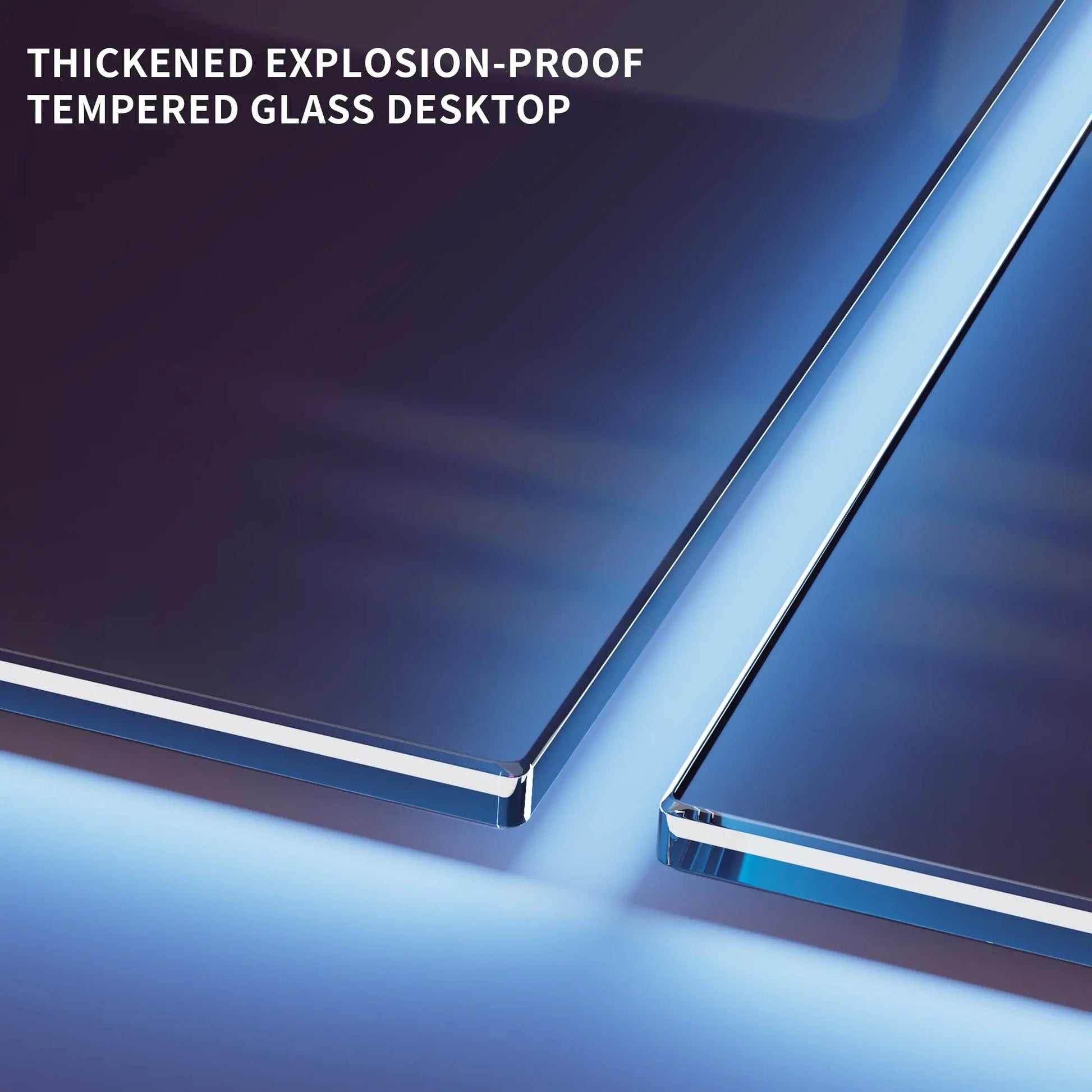 Thick Tempered Glass Desk Surface for Gtg Gaming Desk, Explosion-Proof Design.